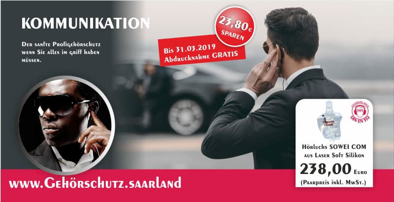 19-02_Banner-Gehoerschutz-800px-SOWEI-COM-Einzeln-web Gehörschutz SOWEI COM Hörluchs - Gisbrecht Hörakustik Saarland - Aktion SOWEI COM Einzeln
