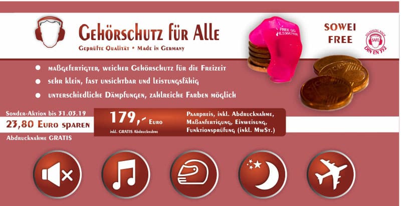 19-02_Banner-Gehoerschutz-800px-SOWEI-free-web SOWEI free Gehörschutz Hörluchs - Gisbrecht Hörakustik Saarland - Aktionsangebot 2019